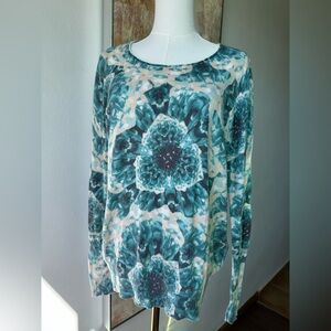 Simply Vera Wang 100% Cotton Aesthetic Tie-Dye Sweater Cozy Soft Girl Casual